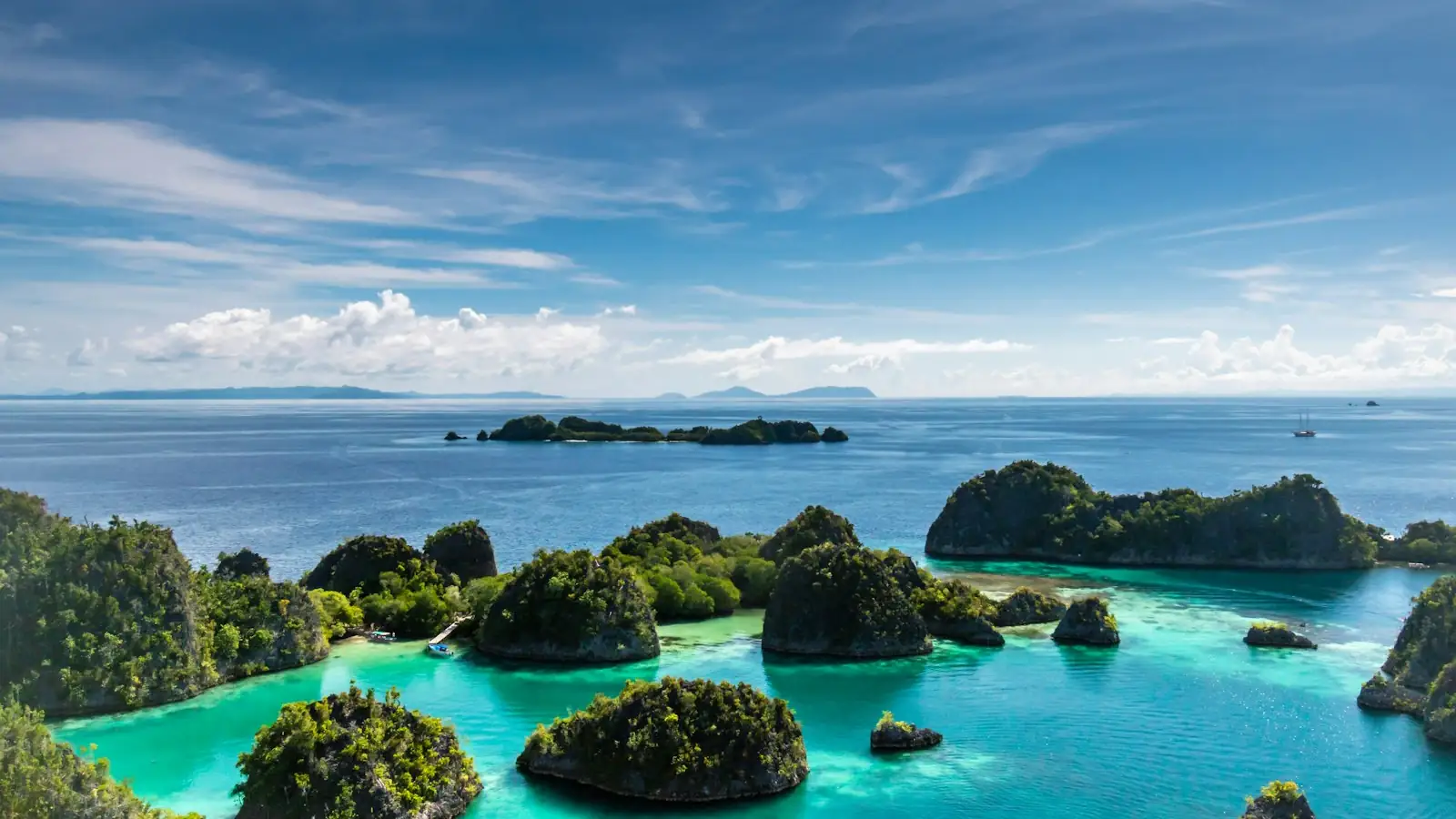 The Derawan archipelago seen from the water